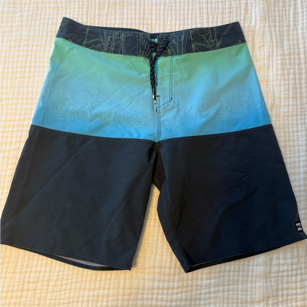 Billabong Kids Blue and Black Swim Trunks
